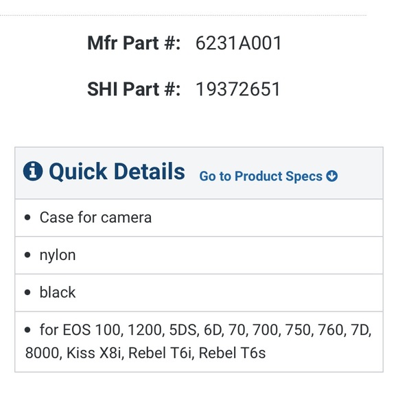 Canon 100EG Digital SLR Camera Case Gadget Bag Kit for SL2 T6s T6i T7i EOS 77D - Picture 8 of 10